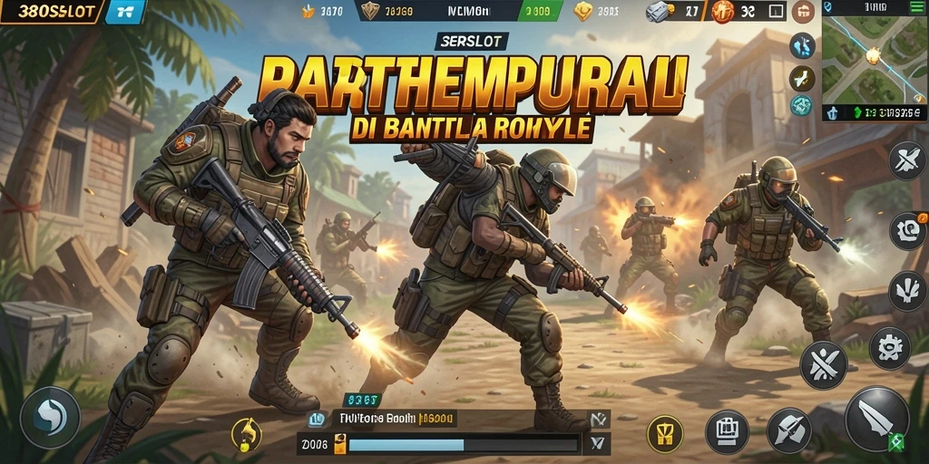Tangkapan layar utama 380SLOT menampilkan aksi pertempuran seru di arena.