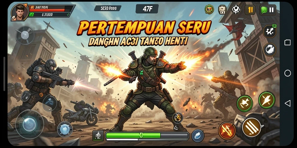Tampilan gameplay seru dalam pertempuran di 47F.