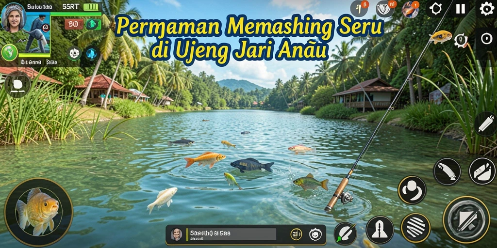 Tampilan menarik dari gameplay 55RT saat menangkap ikan.