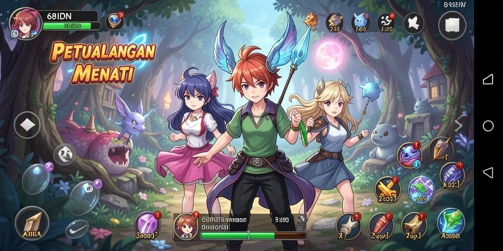 Tangkapan layar permainan 68IDN yang menarik dan penuh aksi anime.