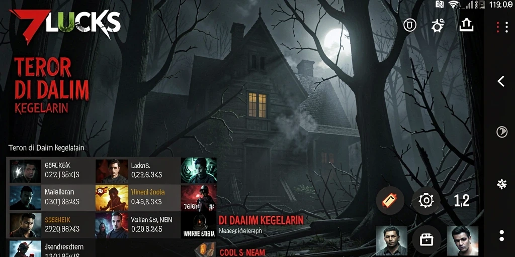Screenshot gameplay seru dengan suasana horor yang mencekam.