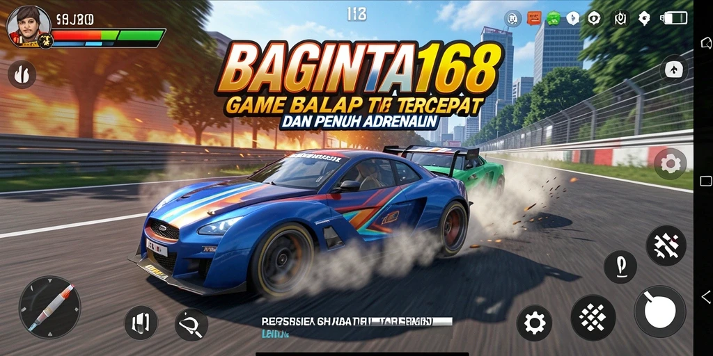 Screenshot gameplay BAGINTA168 saat balapan seru.