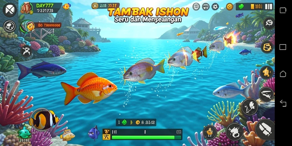 Screenshot utama DAY777 menampilkan aksi tembak ikan yang menarik.