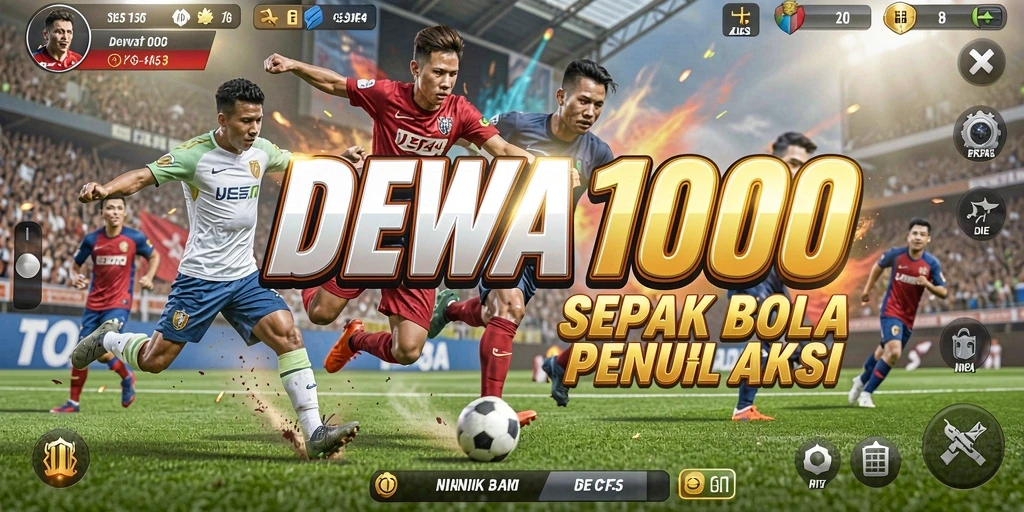 Gameplay seru dan realistis dalam DEWA1000 yang menggambarkan sepak bola.