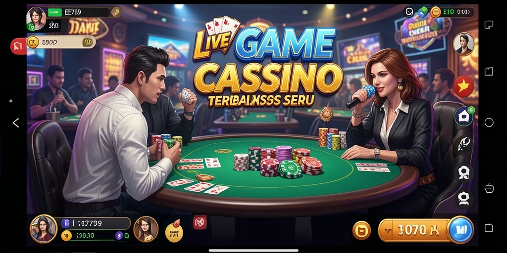 Tampilan menarik dari gameplay Live Casino EE789 dengan dealer profesional.
