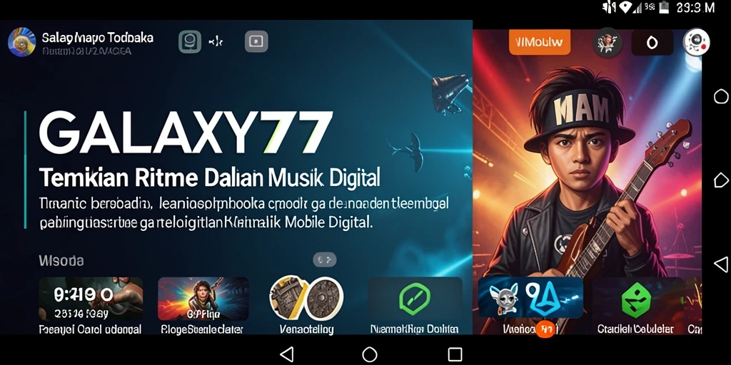 Tampilan gameplay seru dengan efek visual menarik di GALAXY77.