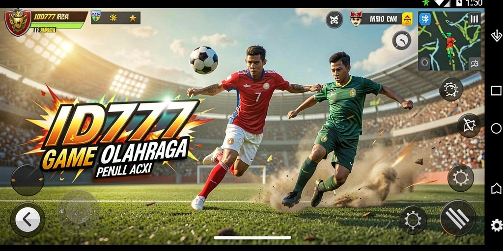 Screenshot utama ID777 menunjukkan aksi kompetitif seru di lapangan.