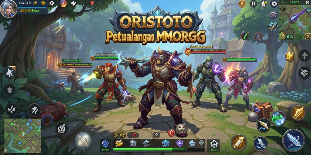Screenshot gameplay ORISTOTO menampilkan aksi seru dalam pertempuran MMORPG.