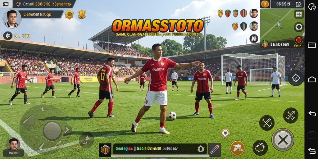 Screenshot gameplay ORMASSTOTO menunjukkan aksi seru di lapangan olahraga.