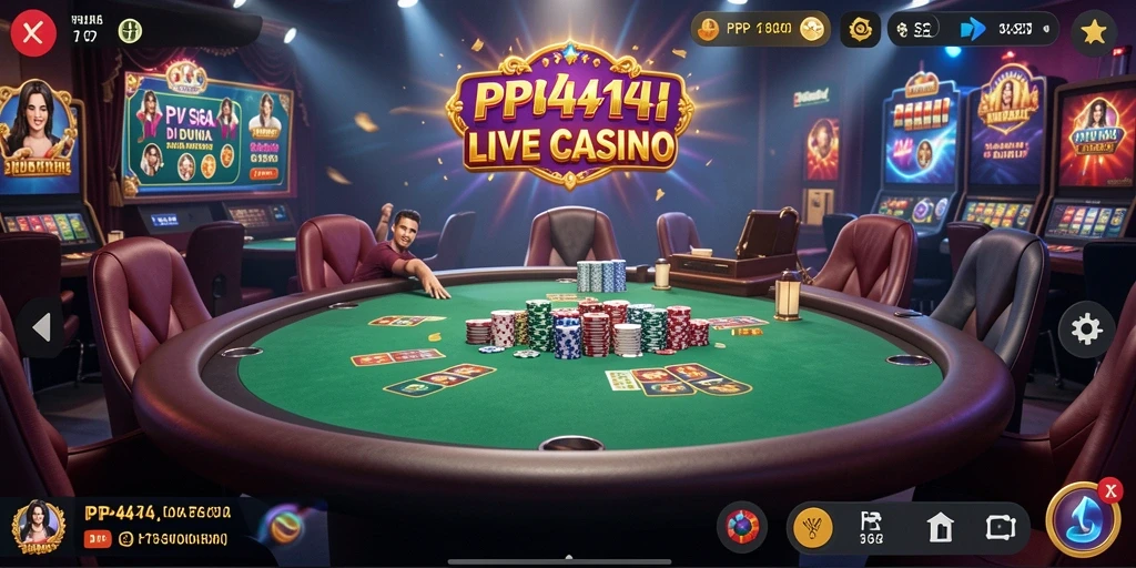 Tampilan gameplay Live Casino yang mendebarkan dan interaktif.