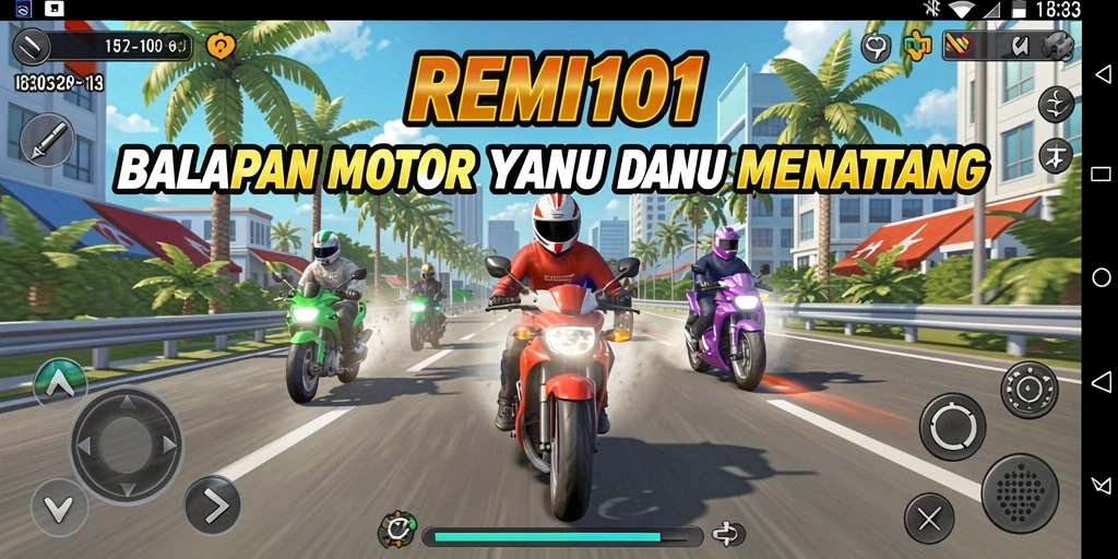 Tampilan menakjubkan dari gameplay balapan motor yang seru.