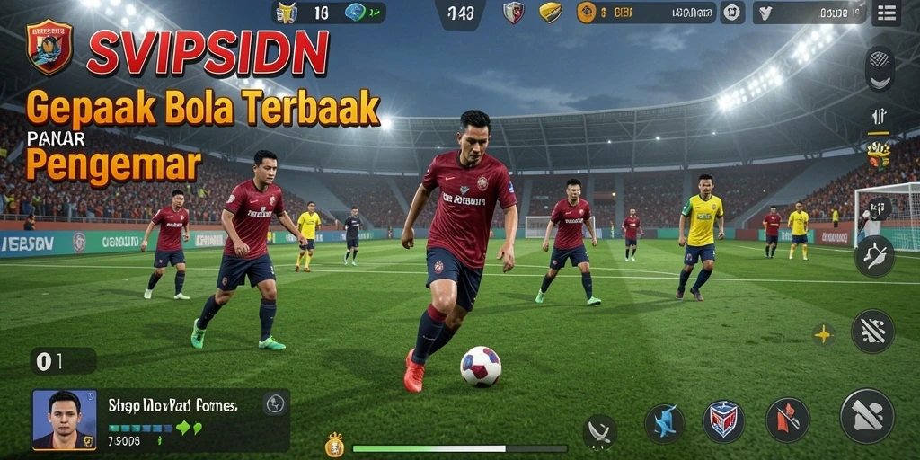Tampilan gameplay <strong>SVIPSIDN</strong> dengan pemain bertanding di lapangan hijau.