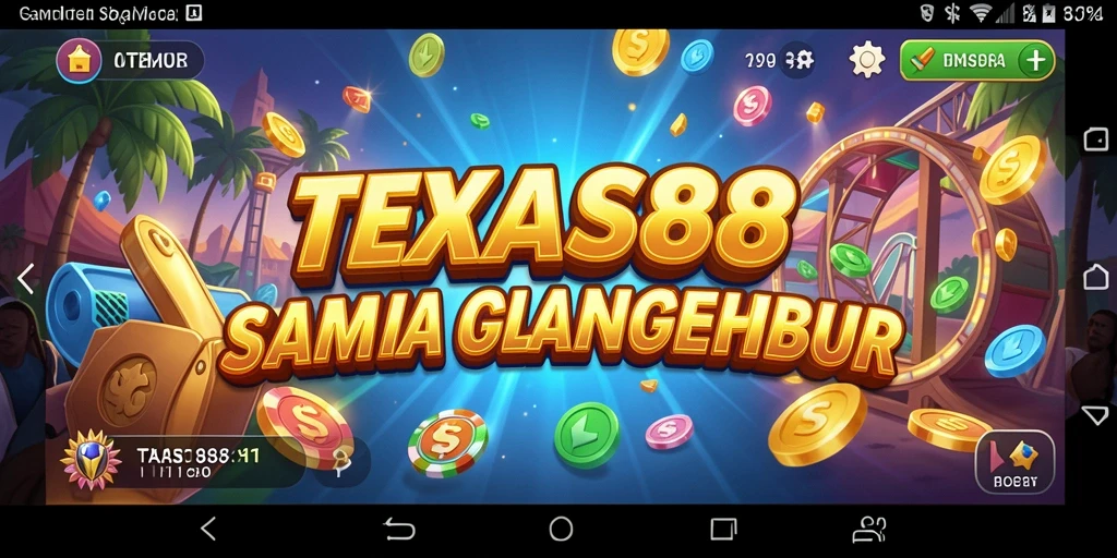 Screenshot gameplay TEXAS88 dengan desain ceria dan menarik.