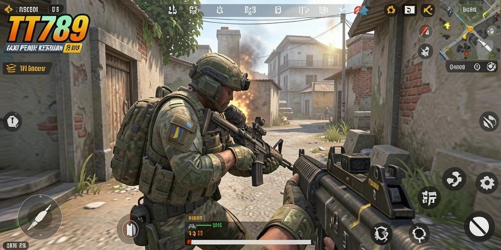 Tangkapan layar TT789 menunjukkan aksi seru dari gameplay FPS.