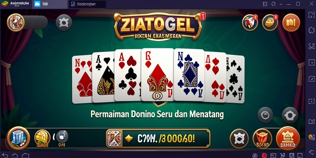 Tampilan gameplay seru ZIATOGEL dalam permainan Domino.