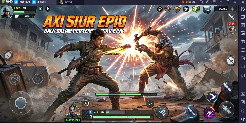 Screenshot menampilkan aksi intens dari gameplay ZK6 yang mendebarkan.