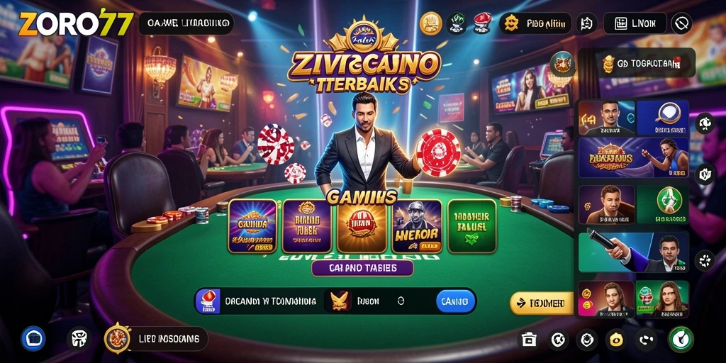 Tampilan gameplay ZORO77 yang memikat dalam Live Casino.